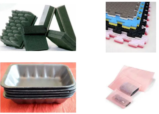 Figure 1-2: Applications variées de mousses polymères. 
