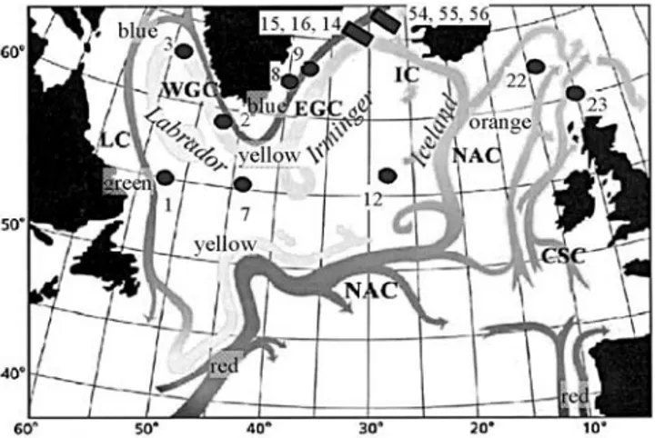 Figure 2. Salinity profiles from 4 representative stations (labeled). Left panel: full depth profiles