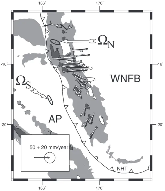 Table 4. Euler Poles Fitting the Site Motions on the Vanuatu Platform With Respect to the Western North Fiji Basin a