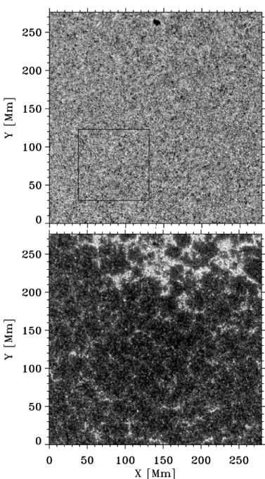 Fig. 1. Top: sample TRACE white-light image obtained at April 25,