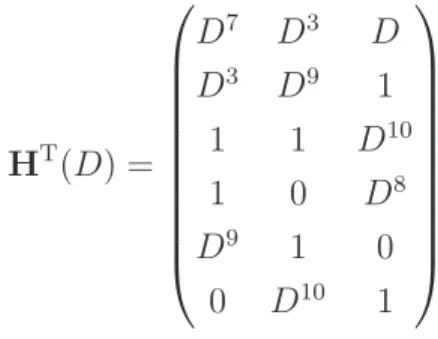 Figure 3.7 Protographe irr´egulier repr´esentant le code convolutionnel r´ecursif de taux de codage r = 3/6 de la Figure 3.6.