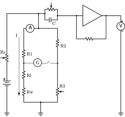Figure 2.5: Electronic circuit of the CCA anemometer.