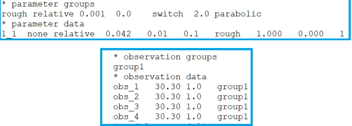 Figure 5.5:  PEST control file (observation group)