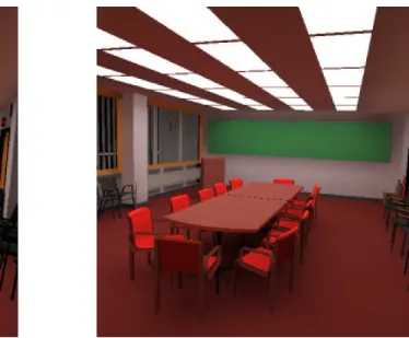 Figure 2: Comparison of two images rendered with photon splatting with boundary bias (Left) and without (Right) Notice the darker regions at boundaries and on small surfaces