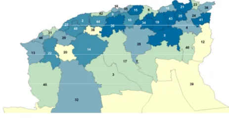 Figure 4 : Répartition de la production laitière en Algérie (OFLIVE, 2015) 
