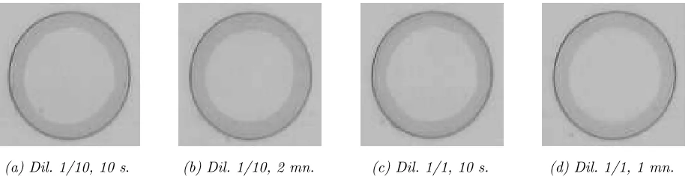 Figure 2.15. R´esultats typiques apr`es d´esoxydation ` a l’ammoniaque. Le diam`etre du motif fait 28 ✟ m.