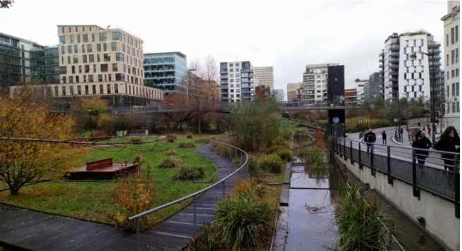 Figure 11: Vue sur le projet d'Eco-quartier des Grands Moulins à Paris XXI e . Source : auteure 2018