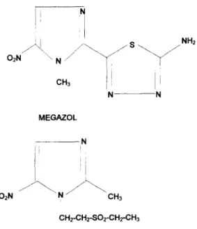 Fig.  l.  Structures of megazol and tinidazol. 