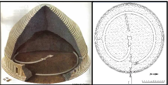 Figure 44: coupe du Tombeau de la Chrétienne                      effectuée par des archéologues 