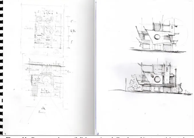 Figure 11 : Deux pages du recueil d‟observations de l‟un des architectes participants à  l‟expérience