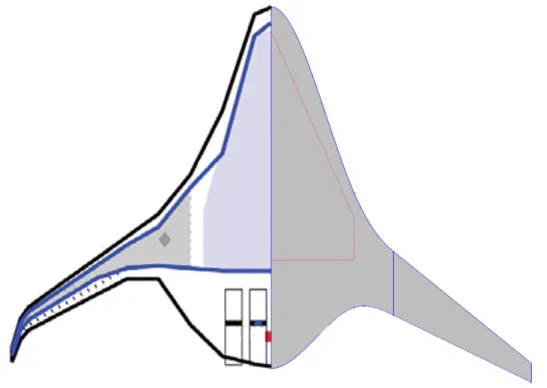 Figure 1.10 Comparaison de la forme en plan du H3.2 et du mod` ele g´ en´ er´ e par la m´ ethode