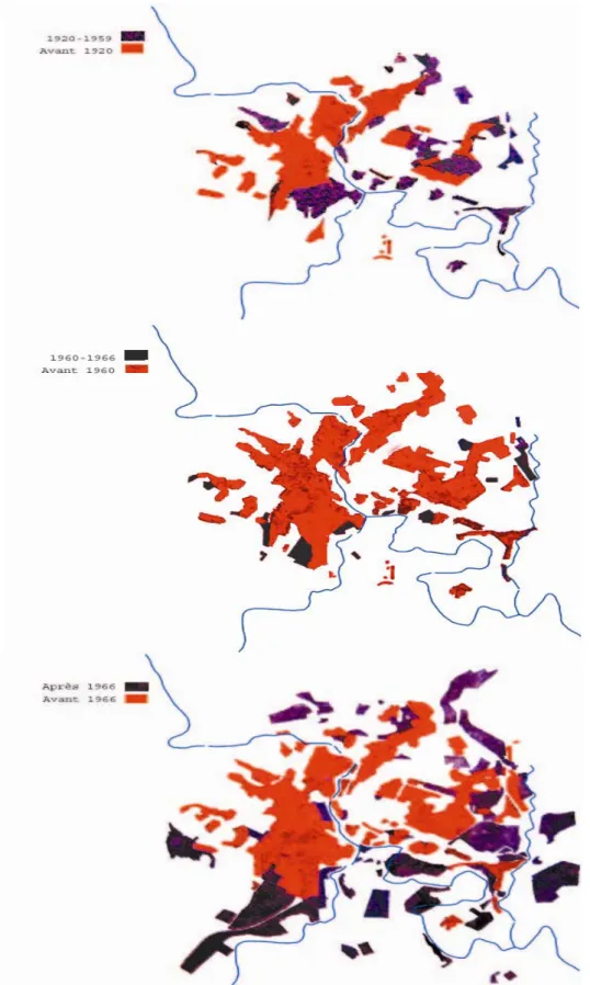 Figure 4-4 : Evolution urbaine Constantine de l’époque précoloniale à Aujourd’hui 