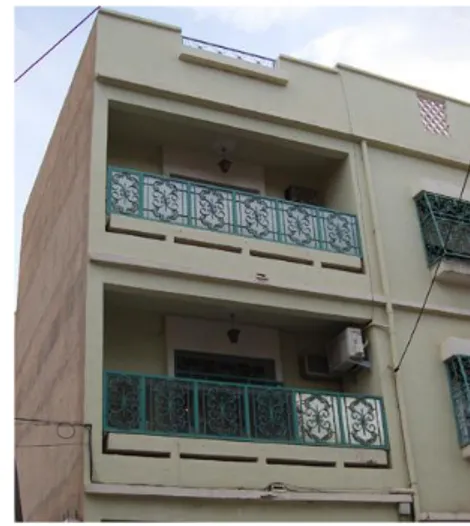 Fig 24 : Le balcon à quatre plans parallèles et un plan vertical.  Source : L’auteur, 2012