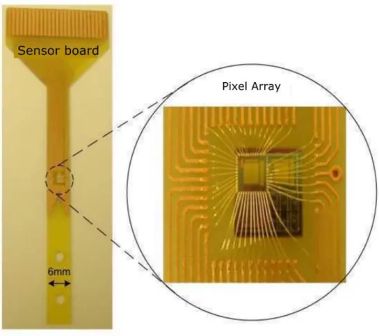 Figure 3-5 The sensor board hosting the pixel array chip.