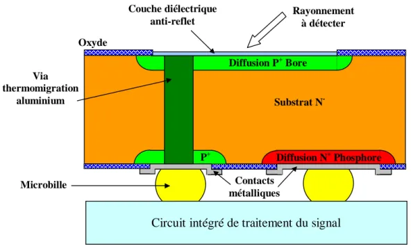 Figure 29 : Concept de flip-chip photodiode développé par Silicon Sensor 