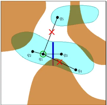 Figure 3.9: Different situations can rise when testing the validity of local paths.