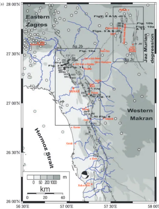 Figure 2. (a) Map of the study area and the active faults therein. Continuous lines are the confirmed active faults and dashed lines the active faults inferred