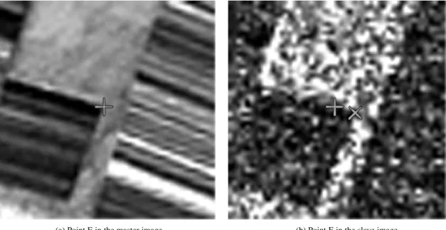 Fig. 21 shows the results of the third validation method. One can see that the resampling of the radar image using the  esti-mated deformation grids [Fig