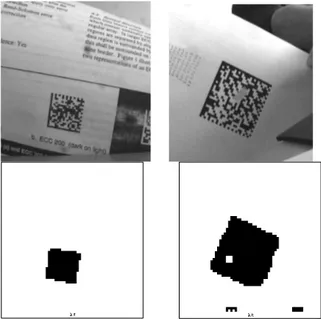 Fig. 4.  Image segmentation results using the SVM as detection system. The window size is 8x8 pixels