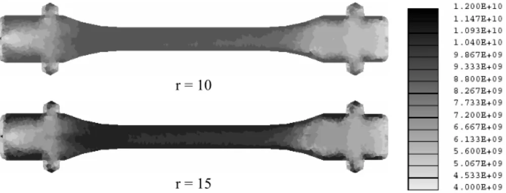 Figure 7. MTD distribution of the Young's modulus (in Pa) values after injection in 
