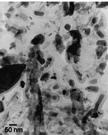 Fig. 9. Bright-field TEM image of the second population of carbides (low silicon grade).