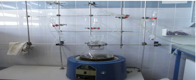 Fig. 3 : « Dispositif de L’hydrodistillation » (Anonyme 4 , 2012). 