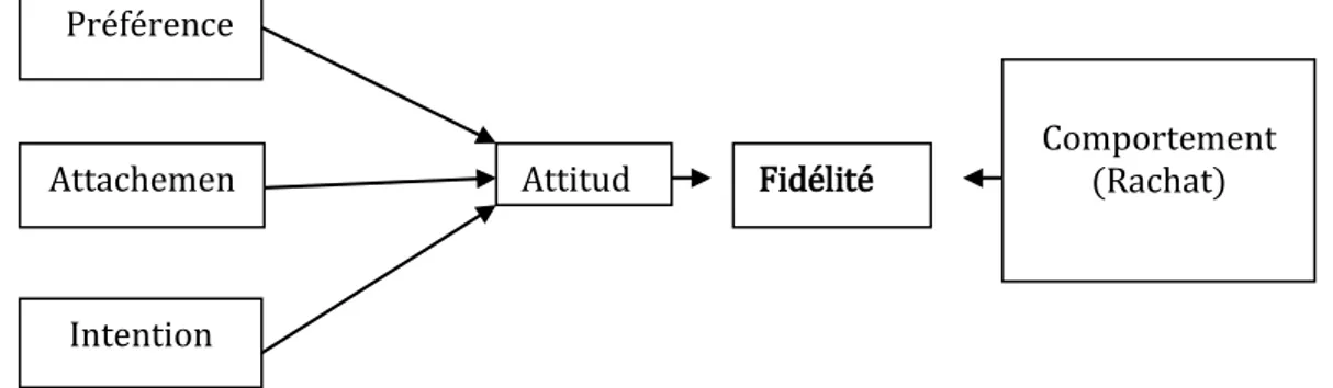Figure N°04: Les trois composantes attitudes de la fidélité 