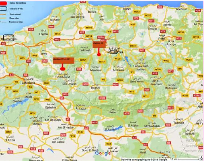 Figure 06 : localisation des stations d’echantillonage. 