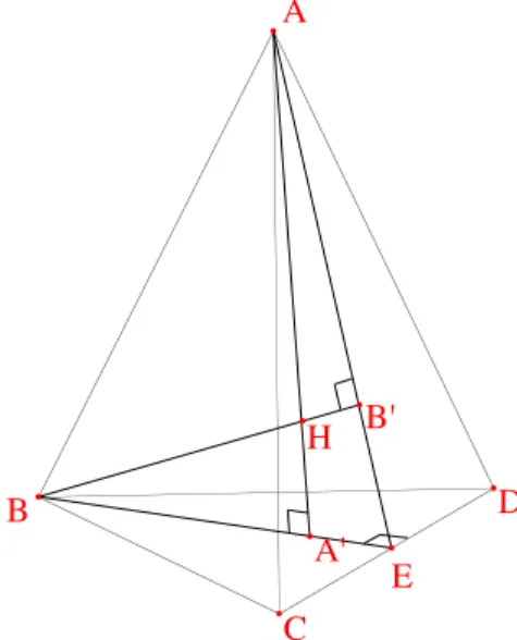Figure 5 – T´ etra` edre orthocentrique