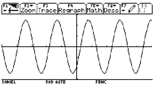 Fig. 1 – La calculatrice qui joue ` a l’oscilloscope