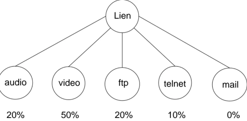 Fig. 2.3  Partage de lien entre plusieurs 
lasses de servi
es.