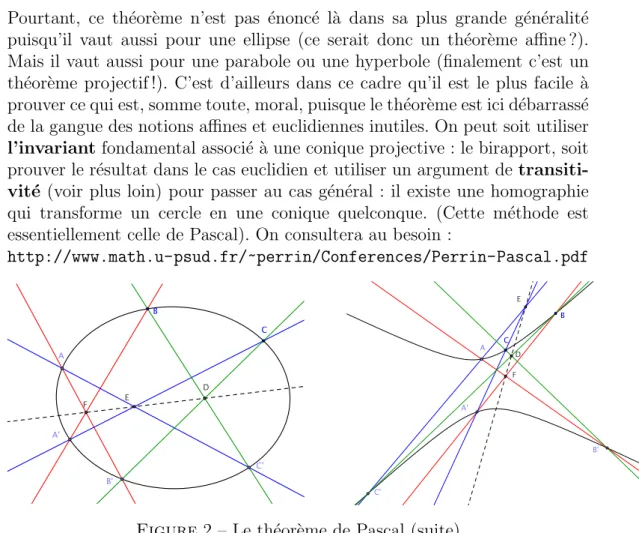 Figure 2 – Le th´ eor` eme de Pascal (suite)