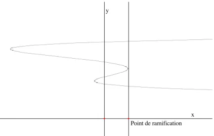 Figure 4: Projection et ramification 3.2 Exemples.