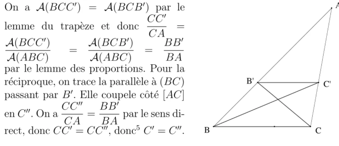 Figure 6 2.2.3 Preuve des r´ esultats sur les aires