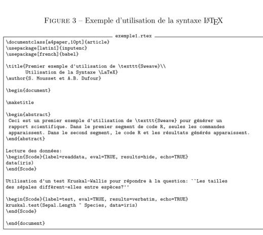 Figure 3 – Exemple d’utilisation de la syntaxe L A TEX exemple1.rtex