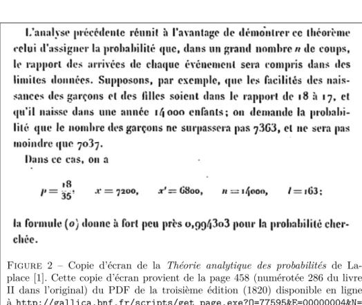 Figure 2 – Copie d’écran de la Théorie analytique des probabilités de La- La-place [1]