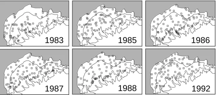 Figure 2 : les 6 campagnes de prélèvements. 1.2 — Le cortège faunistique n’est pas stable