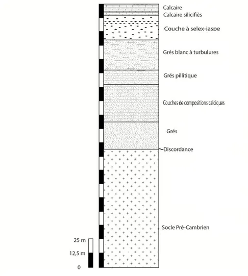 Figure II-1 : colonne stratigraphique de la Série de Serouanout. (Chalal Said 