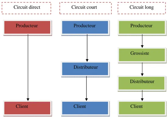 Figure N°05 : Mode de distribution et longueur des circuits (Mercator 2013) 