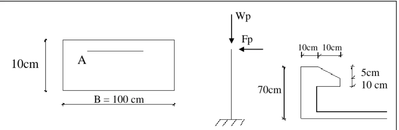 Fig II.2 : schéma de l’acrotère 