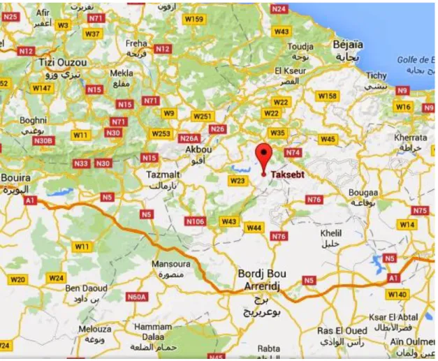 Figure 12: Localisation du site de prélèvement (TAKSEBT) 