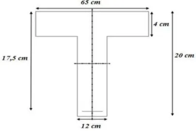 Figure 09 : Section de la poutrelle après coulage de la dalle de compression.