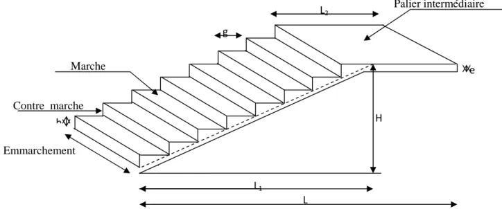 Fig. III.6.1 : Coupe verticale de l’escalier 