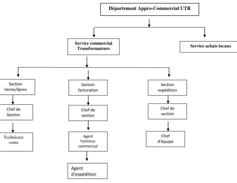 Figure n°17. L’organigramme du département commercial 