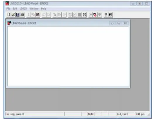 Figure 5.1.2 : La barre des menus du logiciel.  La barre des outils de LINGO est la suivante : 