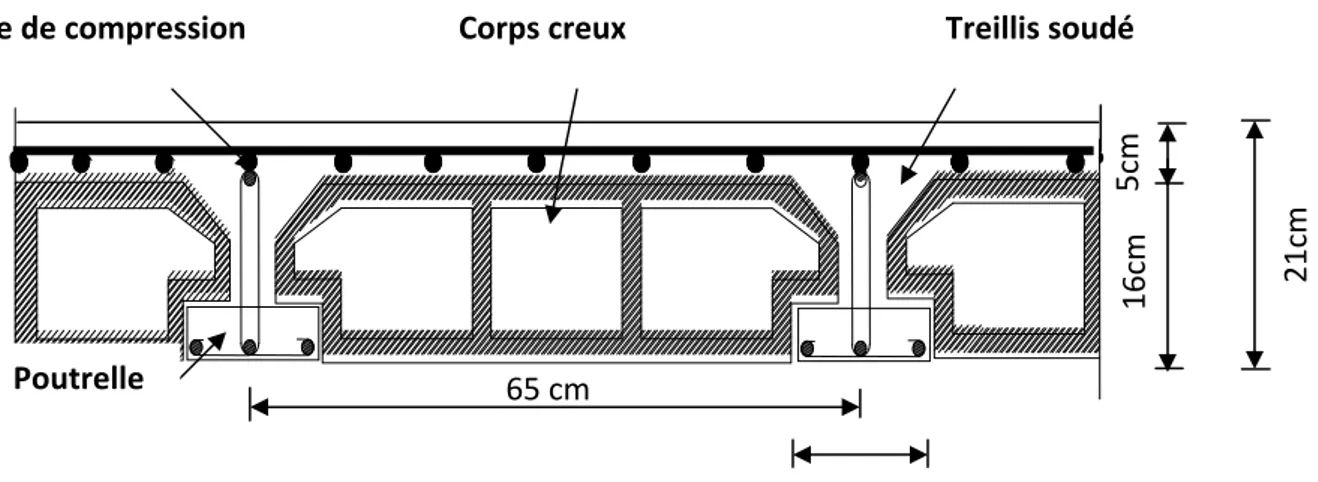 Figure II.1 :Schéma descriptif d’un plancher en corps creux. 