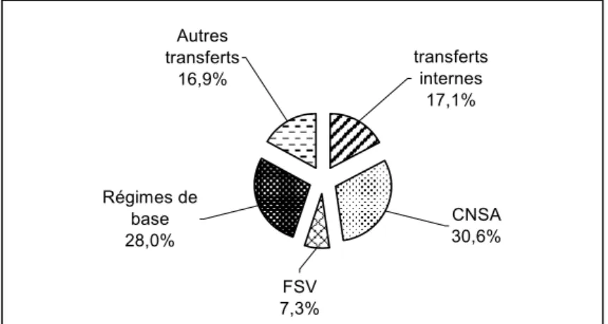 Graphique 2 – Les transferts versés par branche du régime général en 2009 