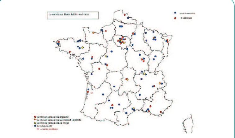 Figure 4. Implantation des centres de simulation en France