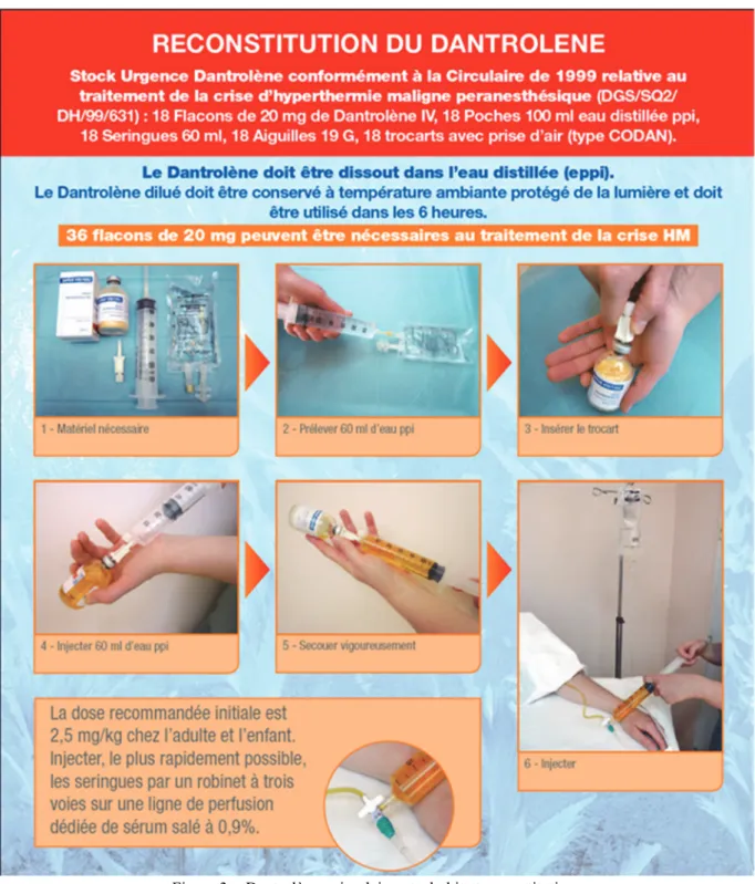 Figure 3.-  Dantrolène : circulaire, stock, kit et reconstitution. 