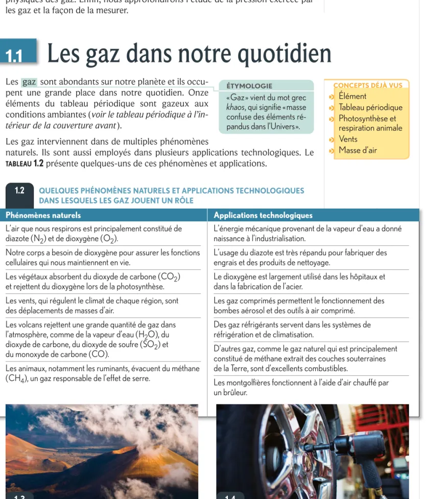TABLEAU 1.2 présente quelques-uns de ces phénomènes et applications.